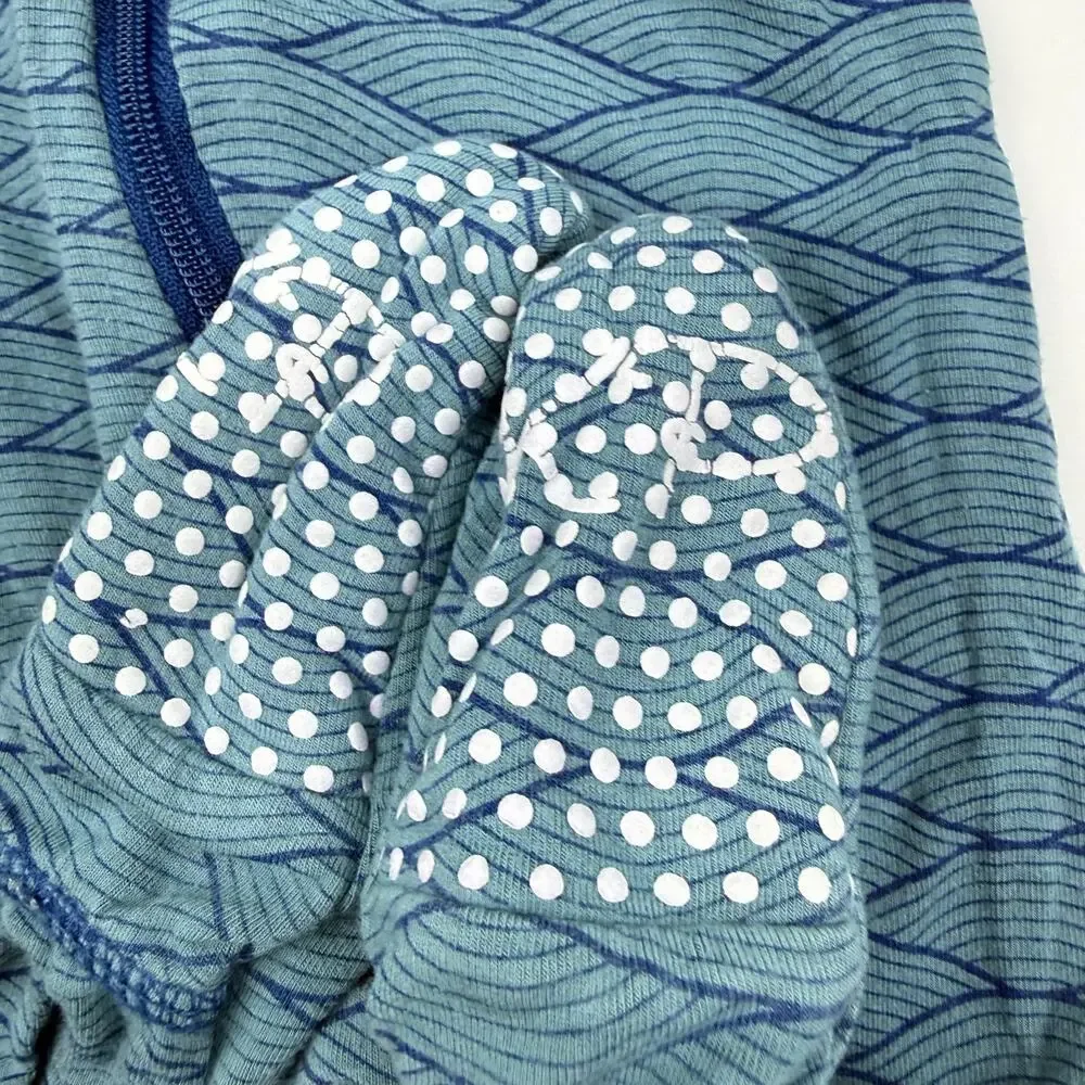 Kickee Pants Bamboo Blue Zip Footie Pajamas, Size 3/6m - Picture 4 of 5